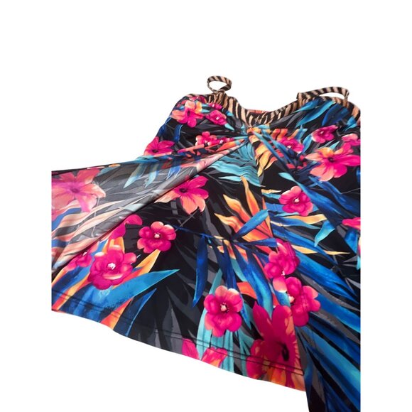 Miraclesuit Womens Floral Swim Tank Top With Animal Print Accents Size 10 NWT - Picture 3 of 6